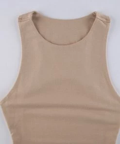 Own Saviour New In Khaki Backless High Leg Bodysuit