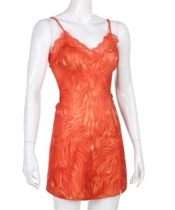 Own Saviour Orange Zebra Mini Dress