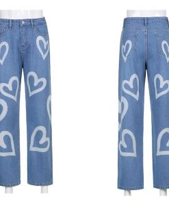 Own Saviour Pants Heart Graffiti Jeans