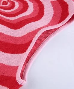 Own Saviour Red/Green/Brown Knit Heart Tank New In