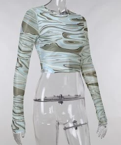 Own Saviour New In Mesh Swirl Top