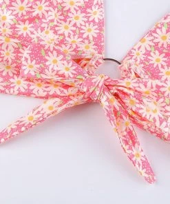 Own Saviour Floral Ring Halter Crop Tees + Tops