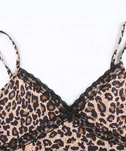 Own Saviour Tees + Tops Leopard Bow Cami Crop