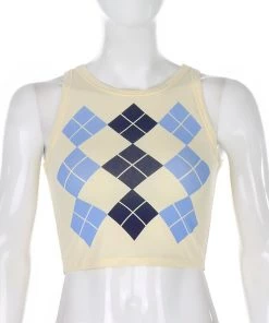 Own Saviour Tees + Tops Argyle Tank Crop