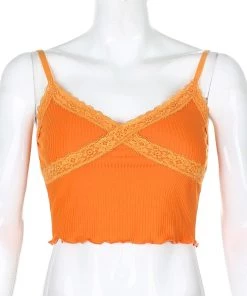 Own Saviour Neon Lace Frill Cami Crop New In