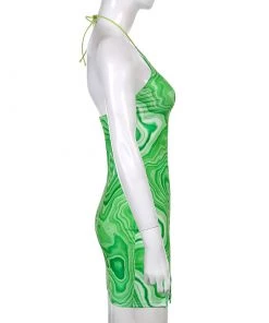 Own Saviour Green Marble Swirl Mini Dress New In