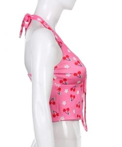 Own Saviour New In Pink Cherry Halter Crop