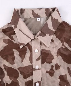 Own Saviour Brown Cow Mesh Crop Shirt