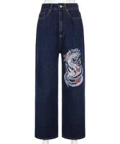 Own Saviour Blue Dragon Embroidery Jeans New In