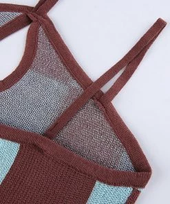 Own Saviour Checkerboard Knit Halter Dress Dresses + Sets