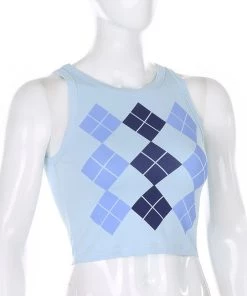 Own Saviour Tees + Tops Argyle Tank Crop