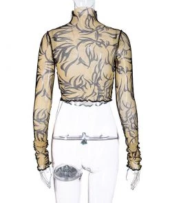 Own Saviour New In Tattoo Semi Sheer Crop