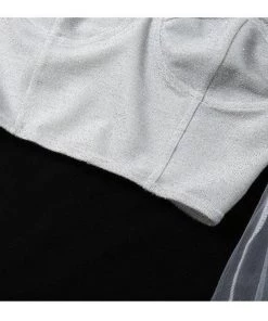 Own Saviour Shimmer Mesh Corset Crop Tees + Tops