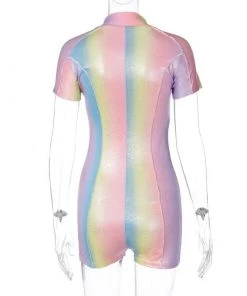Own Saviour Rainbow Shimmer Playsuit Bodysuits