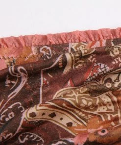 Own Saviour Dresses + Sets Brown Paisley Ruffle Mini Dress