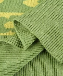 Own Saviour Green Flower Power Knit Crop Tees + Tops