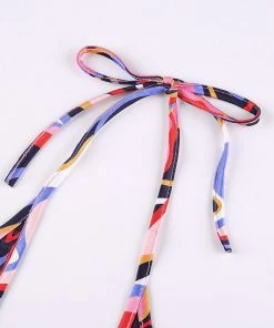 Own Saviour Bright Paisley Ruched Halter Crop