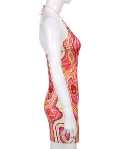 Own Saviour Red Marble Swirl Mini Dress