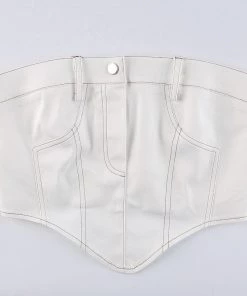 Own Saviour White Denim Bandeau Crop