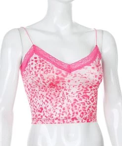 Own Saviour Colour Leopard Frill Cami Crop