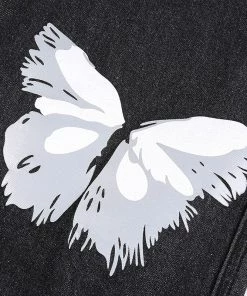 Own Saviour Pants Black White Butterfly Jeans