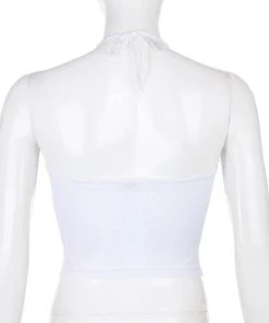 Own Saviour Lace Frill Halter Crop