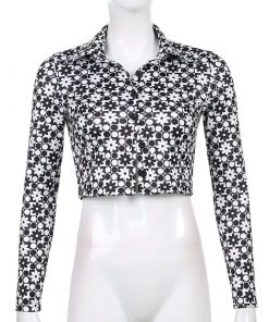 Own Saviour Black Polka Flower Shirt