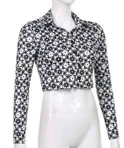 Own Saviour Black Polka Flower Shirt