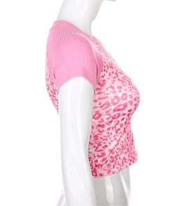 Own Saviour Tees + Tops Leopard Heart Raglan Crop