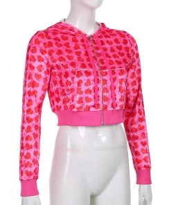 Own Saviour Pink Heart Velvet Hoodie