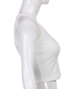 Own Saviour White Rib Tank Crop New In