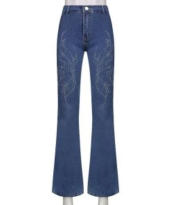 Own Saviour Y2K Rhinestone Flare Jeans New In