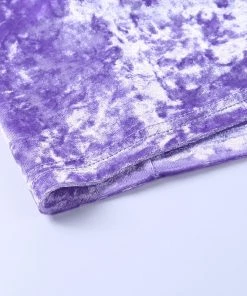 Own Saviour Purple Velvet Strapless Mini Dress