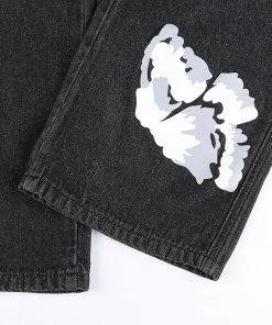 Own Saviour Pants Black White Butterfly Jeans