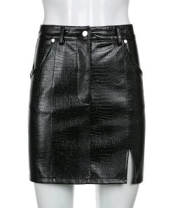 Own Saviour Faux Leather Croc Skirt