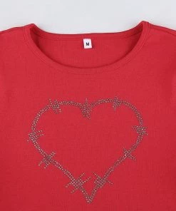 Own Saviour MC Barbed Wire Heart Crop Tees + Tops