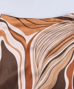 Own Saviour Brown Swirl Midi Skirt