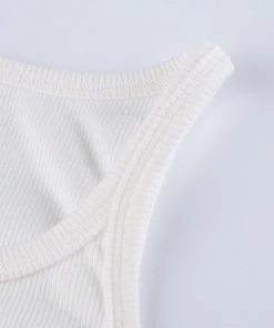 Own Saviour White Rib Tank Crop New In