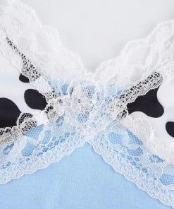 Own Saviour Cow Frill Cami Crop Tees + Tops