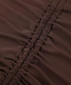 Own Saviour Tees + Tops Sheer Turtleneck Ruched Crop