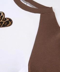 Own Saviour Tees + Tops Leopard Heart Raglan Crop