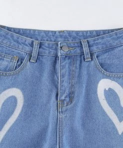 Own Saviour Pants Heart Graffiti Jeans