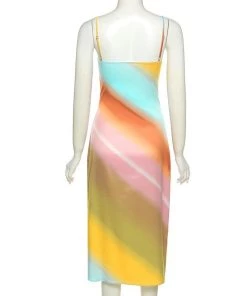 Own Saviour Colour Stripe Midi Dress