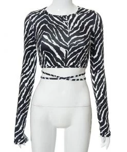 Own Saviour Zebra Backless Wrap Around Crop New In
