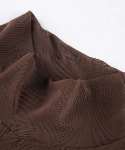 Own Saviour Tees + Tops Sheer Turtleneck Ruched Crop