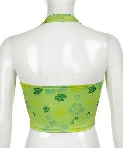 Own Saviour Green Leaf Halter Crop New In