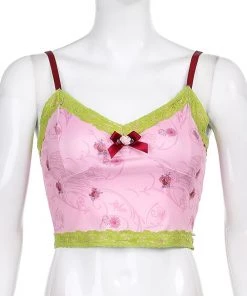 Own Saviour Rose Contrast Cami Crop Tees + Tops