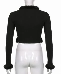 Own Saviour New In Black Faux Fur Cardi