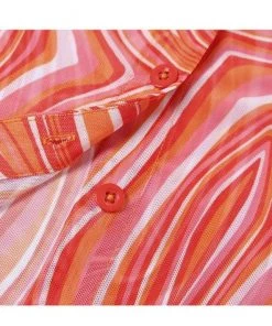 Own Saviour Orange Swirl Mesh Shirt New In