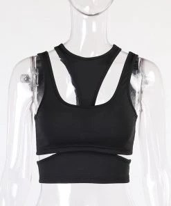 Own Saviour Tees + Tops Cut Out Black Crop